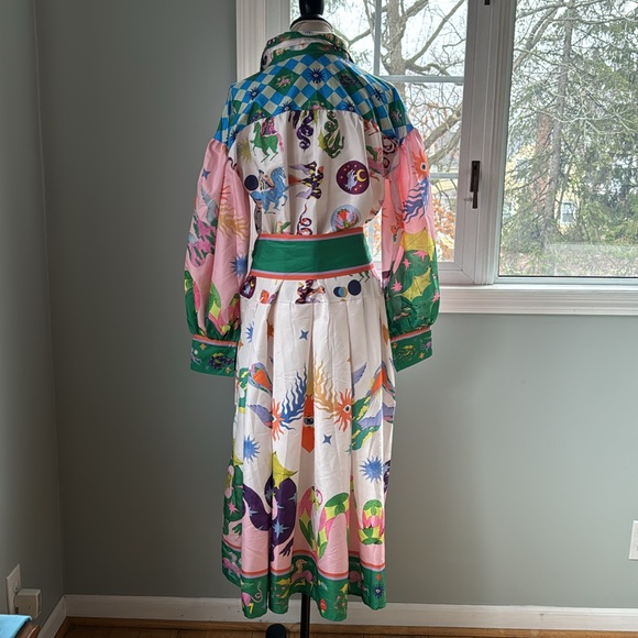 Boutique drop waist balloon sleeved midi dress NWOT size M (8/10) - Picture 7 of 13